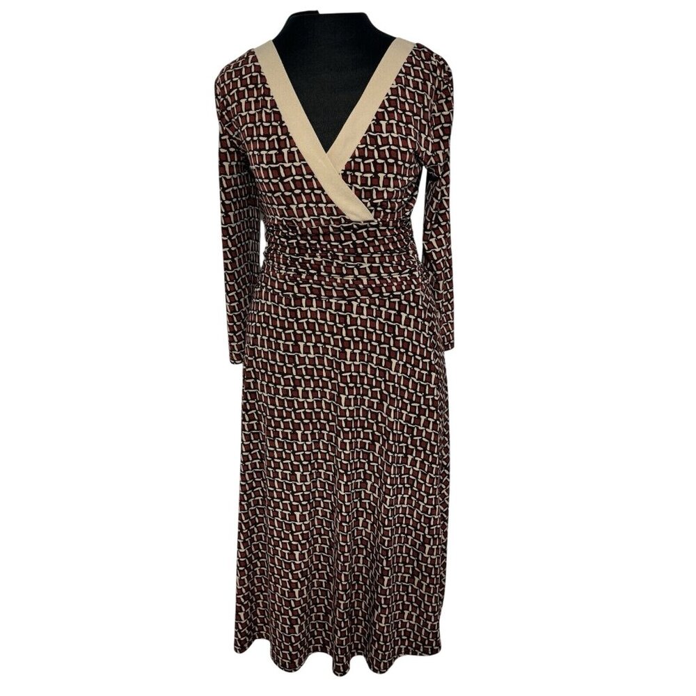 Sandra Darren Womens Size 8 Geometric Wrap Dress